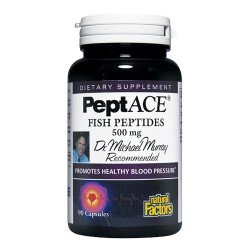 Natural Factors' PeptACE Peptides is a mixture of nine peptides (proteins) and comes from a fish in the tuna family. It works to effectively and naturally lower blood pressure..