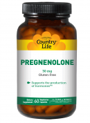 Country Life Pregnenolone contains 30 mg of Phamaceutically Pure Pregnenolone with Ascorbyl Palmitate supporting, hormone balance, vision, memory and energy levels..