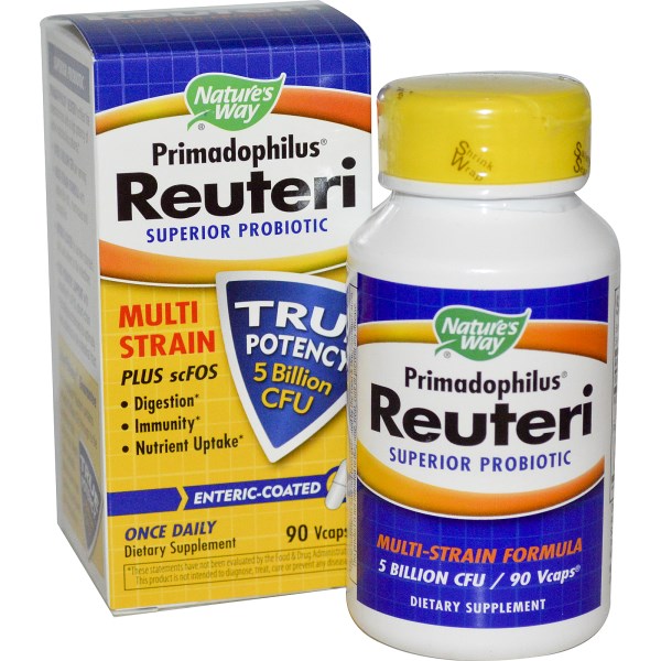 Nature's Way Primadophilus Reuteri is a patented probiotic that has been clinically shown to promote healthy digestion and intestinal integrity..