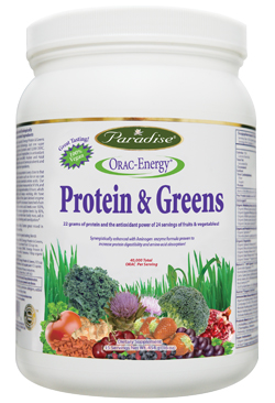 Great tasting ORAC-Energy Protein & Greens delivers 22 grams of vegan protein plus the antioxidant power of over 24 servings of fruits and vegetables..