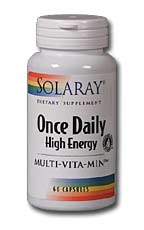 Solaray Once Daily High Energy Multi-Vita-Min will give you the vitamins and minerals you need to keep the day going..