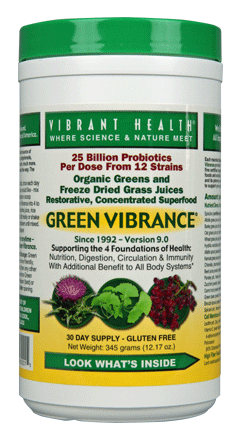 Green Vibrance* (12 oz - 30 day supply) All Day Energy Green Vibrance, The Greatest Food on Earth, an industry leader since 1992..