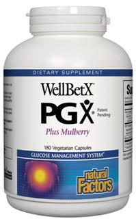 Natural Factors WellBetX PGX (polyglycoplex) is a proprietary blend of plant fiber that reduces appetite by promoting a feeling of fullness. No more up and down sugar highs with WellBetx PGX..