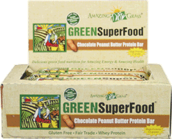 Green SuperFood, High Protein, High Fiber, Great Tasting Energy Bars.
Amazing Grass Green Superfood drink mixes, protein bars are just  the way Mother Nature intended...unprocessed, organic and delicious..