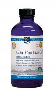 100% Arctic Cod Liver Oil 8 oz Orange Flavor | Nordic Naturals | Non-GMO. Perfect for those who don't like to swallow pills..