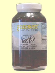 Seacoast Vitamins B-Complex, 100 mg, 250 Yeast-Free Capsules.