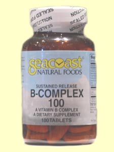 Seacoast Vitamins B-Complex 100 mg Time Release Tablets for maximum absorption..