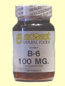 Vitamin B6 100mg from SeaCoast Natural Foods provides energy, supports the immune system, and helps regulate mood and attitude..