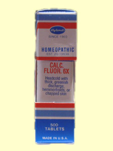 Calc. Fluor. is a homeopathic remedy that helps symptoms like chapped skin, hemorroids, and more..