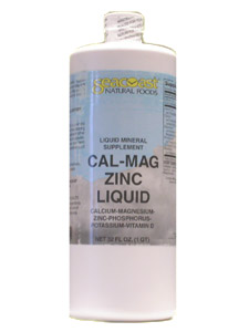 Seacoast Natural Foods Cal-Mag Zinc Liquid (32oz) is a natural trio of Calcium, Magnesium and Zinc. It is a powerful product that is good for the everyday diet..