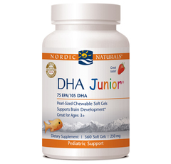 DHA Junior by Nordic Naturals is the perfect Omega-3 dietary supplement for children three years of age and up. Chewable softgels..