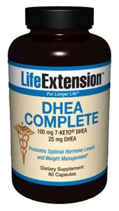 DHEA Complete from Life Extension contains an effective anti-aging knockout combination of DHEA, 7-Keto DHEA and antioxidants to help restore youthful vitality..