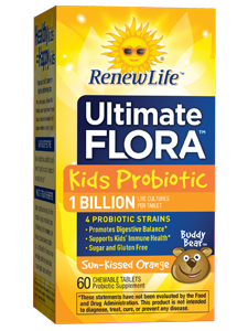 Renew Life the leaders in probiotics for the whole family offer a chewable probiotic for children ages 2 and up. Probiotics can help children who suffer from constipation, gas, bloating and digestive issues while boosting the immune system..