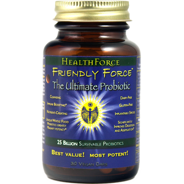 Friendly Force Ultimate Probiotic (30 Vcaps). Immune boosting natural supplement from Healthforce Nutritionals. Improves digestion & cleansing functions. Buy online Today at Seacoast!.