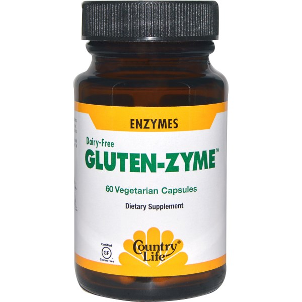 Gluten-Zyme (GlutenZyme) vegetarian capsules contain enzymes essential for the assimilation of gluten-rich foods..