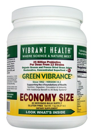 Organic Greens & Freeze Dried Grass Juices with 25 Billion Probiotics per Serving from 12 strains.