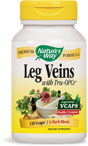 Nature's Way Premium Formula Leg Veins with Tru OPC is a product that helps promote healthy circulation in the legs, while reducing pain and the appearance of varicose veins..