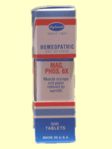 Hylands Mag. Phos. 6X for relief of shooting muscle cramps, pain, and spasms..
