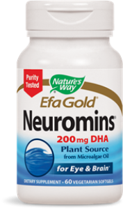 Nature's Way EFA Gold Neuromins is the highest quality non-fish source of DHA. DHA supports mental, visual, and brain function..
