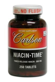 Niacin-Time 500mg (250 tablets) Carlson Labs