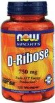 D-Ribose 750 mg (120 Vcaps) NOW Foods