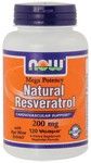 Natural Resveratrol Mega Potency 200mg (120 vcaps) NOW Foods