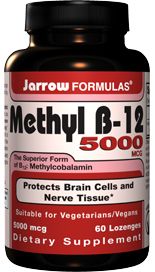 Methyl B12, Methylcobalamin (5000 mcg 60 lozenges) Jarrow Formulas
