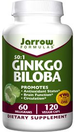 Ginkgo Biloba (60 mg 120 capsules) Jarrow Formulas