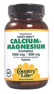 Target-Mins Calcium-Magnesium Complex (1000mg-500mg 180 tablets) Country Life