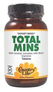 Target-Mins Total Mins (120 tablets) Country Life