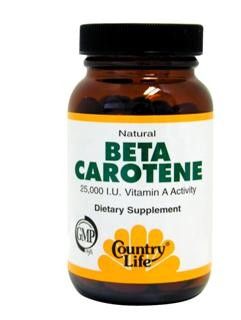 Natural Beta Carotene Caps (25,000 IU 50 Softgel) Country Life