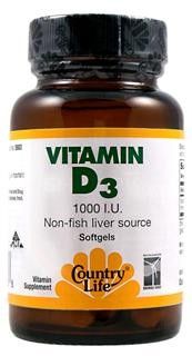 Vitamin D3, 1000 IU (100 Softgel) Country Life