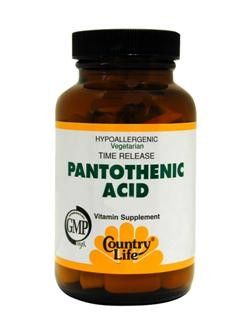 Pantothenic Acid Time Release Tablets (1000 mg 60 tabs) Country Life