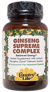 Ginseng Supreme Complex (60 vcaps) Country Life