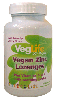 Vegan Zinc Lozenges (50 Lozenges) VegLife 100% Vegan