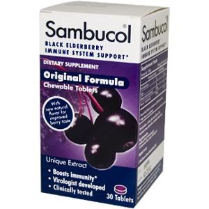 Black Elderberry Original Formula (30 chewable tablets) Sambucol