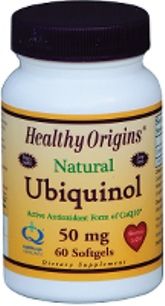 Ubiquinol (Active form of CoQ10) 50mg (60 softgels) Healthy Origins