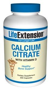 Calcium Citrate with Vitamin D (300 capsules)* Life Extension