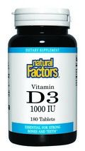 Vitamin D3 (1000 IU 180 tablets)* Natural Factors