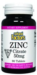 Zinc Citrate (50mg 90 tablets)* Natural Factors