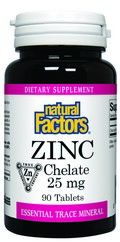 Zinc Chelate (25 mg  90 tablets)* Natural Factors