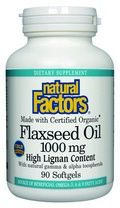 Flaxseed Oil - Certified 100% Organic (1000 mg 90 softgels)* Natural Factors