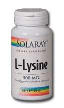 L-Lysine (500 mg 120 capsules) Solaray Vitamins