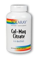 Cal-Mag Citrate (180 caps) Solaray Vitamins
