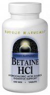 Betaine HCl (650 mg 180 tabs)* Source Naturals