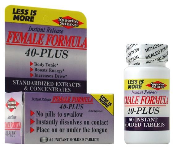 Female Formula 40 Plus (No Shot, Quick Release, 60 Instant Instant Dissolve Mini Tabs) Superior Source Vitamins