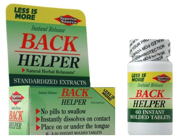 Back Helper (No Shot, Quick Release, 60 Instant Dissolve Mini Tabs) | Standardized Extracts Superior Source Vitamins