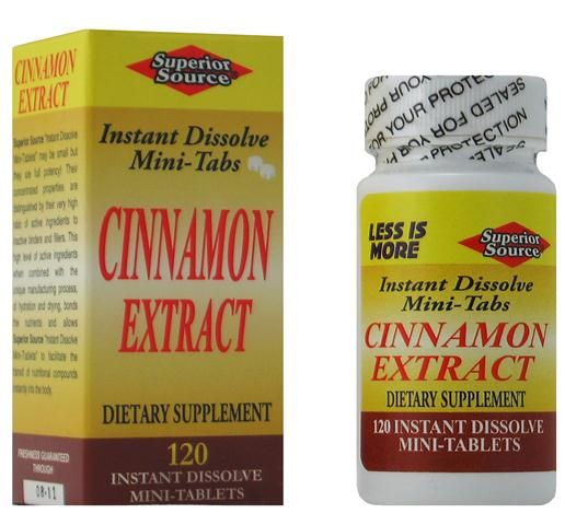Cinnamon Extract (10:1) 150 mg. (No Shot, Quick Release, 120 Instant Dissolve Mini Tabs) Superior Source Vitamins