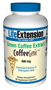 CoffeeGenic Green Coffee Extract (400 mg 90 Vcaps)* Life Extension