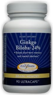 Ginkgo Biloba 24% (90 U Capsules) Enzymatic Therapy